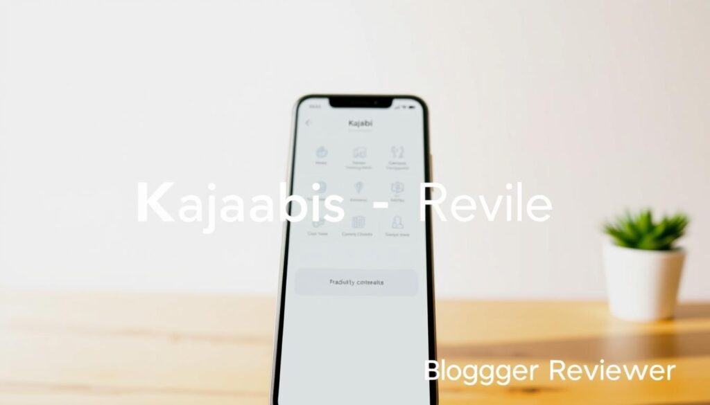 A clean, modern mobile app interface for the Kajabi platform. In the foreground, the Kajabi logo prominently displayed against a crisp white background, conveying a sense of simplicity and professionalism. The middle ground showcases the app's key features, such as course management, content creation, and student engagement tools, captured through sleek, minimalist icons and UI elements. In the background, a subtle gradient or textured pattern adds depth and visual interest, reflecting the intuitive and user-friendly nature of the Kajabi mobile experience. Warm, natural lighting illuminates the scene, creating a welcoming and inviting atmosphere. Captured through a mid-range, slightly elevated camera angle to showcase the app's accessibility and ease of use. The Blogger Reviewer brand name is subtly integrated into the design, complementing the overall aesthetic.